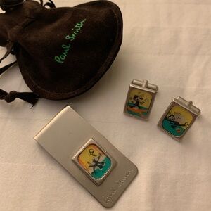 Paul Smith CUFFLINKS+$ CLIP hologramme Vintage rare BNWBag sold as SET